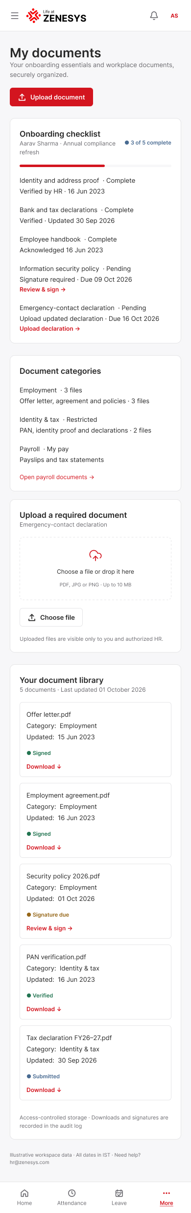 My documents — Mobile